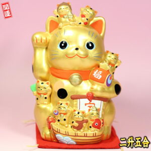 開業祝いの招き猫：金色七福招き猫